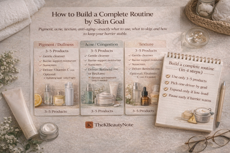 How to Build a Complete Routine by Skin Goal (Using Only 3–5 Products)